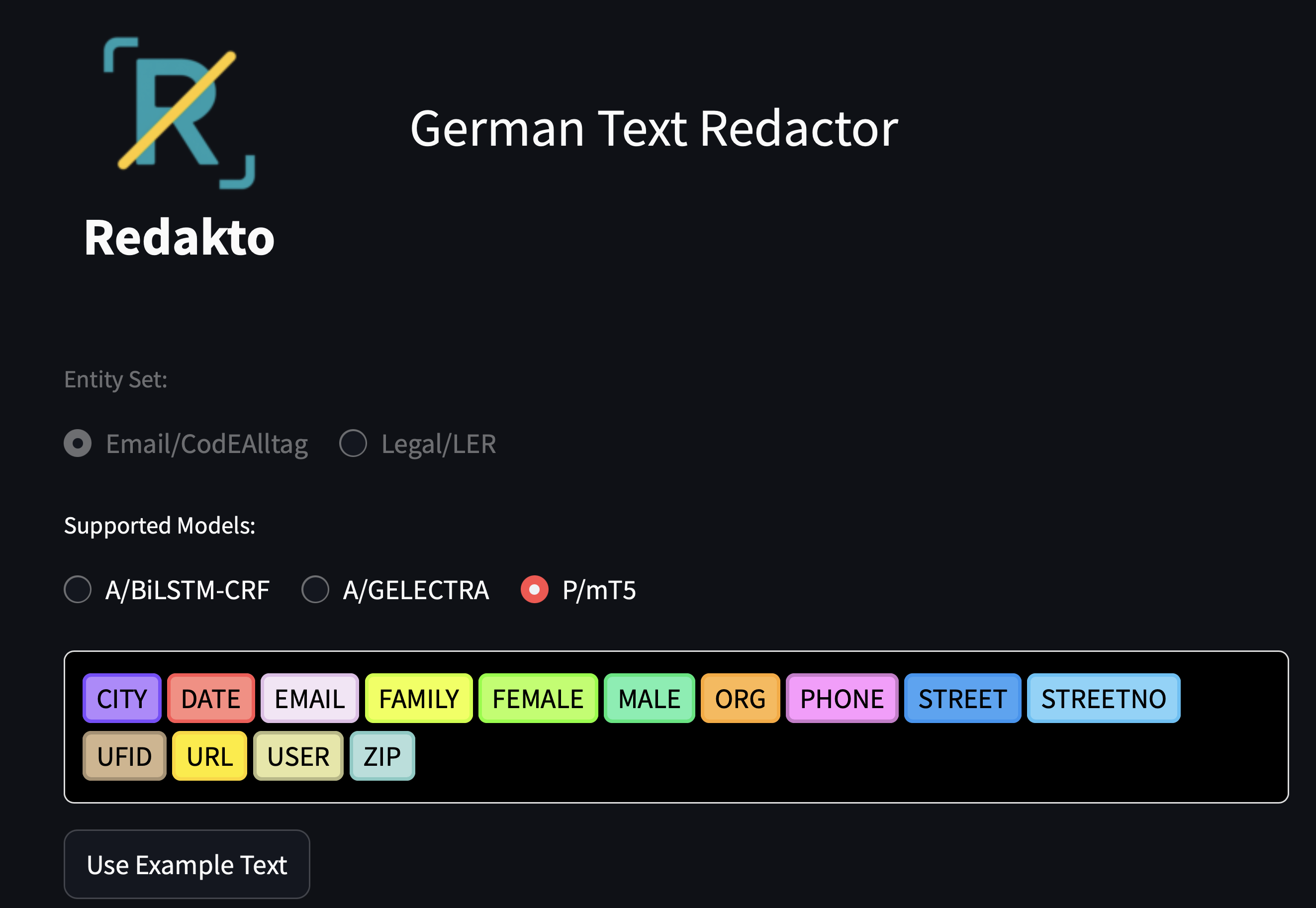 Redakto: German Text Redactor