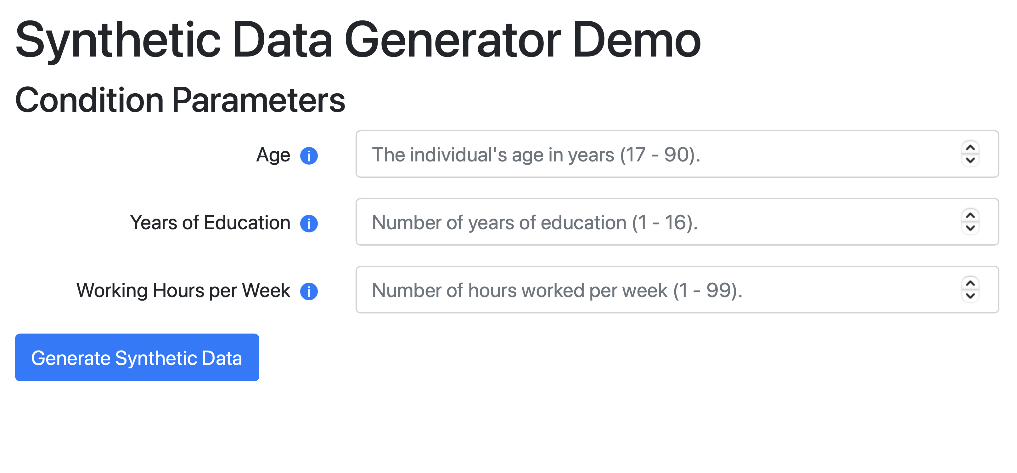Generation of Synthetic Data